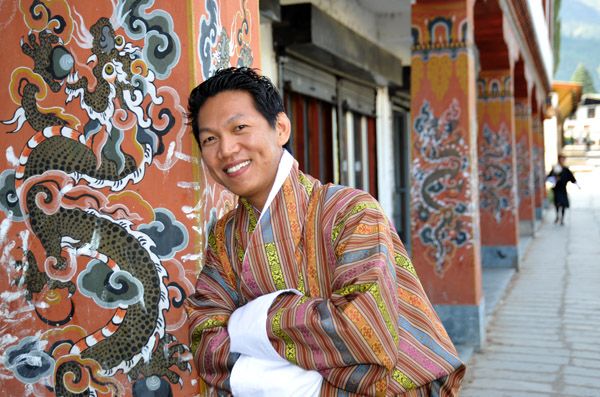 Dennis in his gho, Thimphu