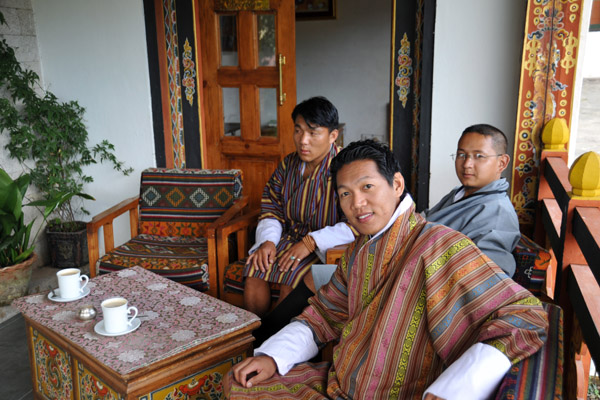 Tea time at the Moithang Hotel, Thimphu