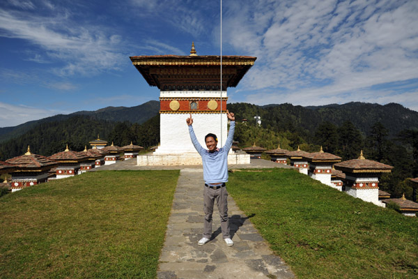 Dennis on top of Donchu-La Pass, Bhutan