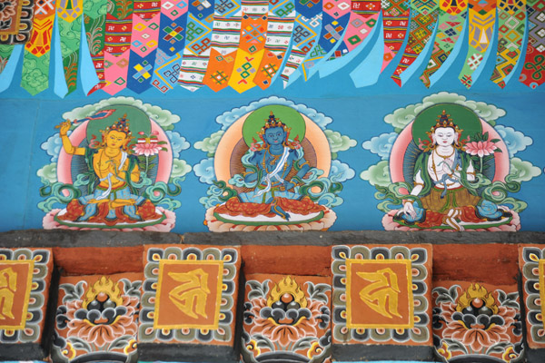 Temple paintings in the traditional format, Zangto Pelri Lhakhang Temple