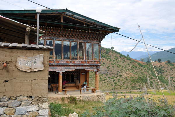 A touristy restaurant at the start of the trek to Chimi Lhangkhang