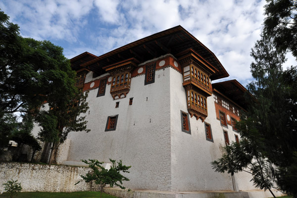 Punakha Dzong from the base of the bridge