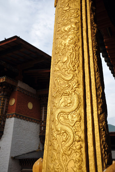 One of six gilded pillars, Central Courtyard