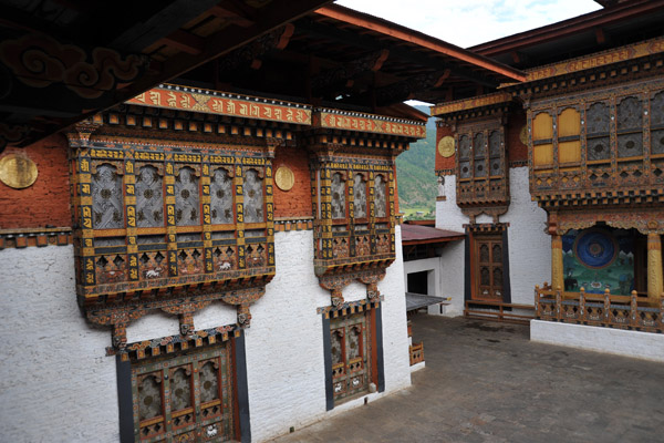 Central Couryard from the upper gallery, Punakha Dzong