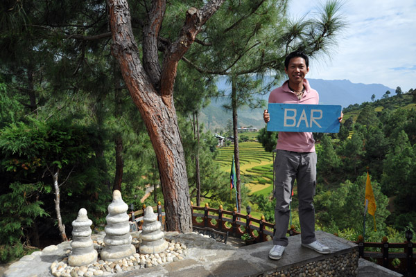 We found the bar! Zangdhopelri Hotel, Punakha