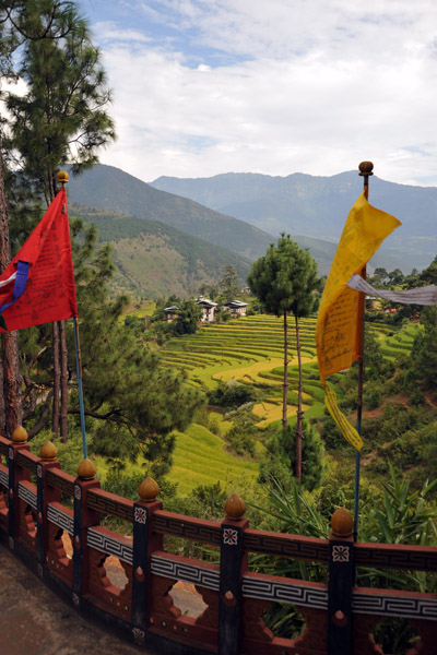 Prayer flags on the bannister