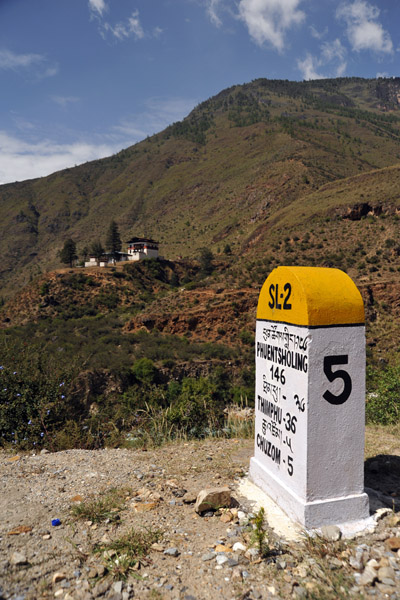 Bhutan National Highway SL-2 km marker 5