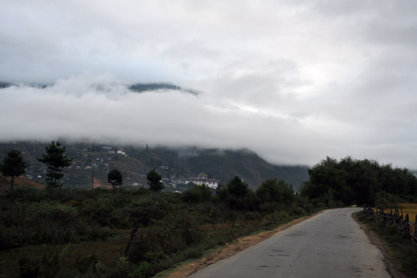 Driving to Paro Airport not feeling confident. Departures require good cloud clearance to visually avoid terrain