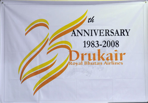 Banner of the 25th Anniversary of Drukair, Royal Bhutan Airlines