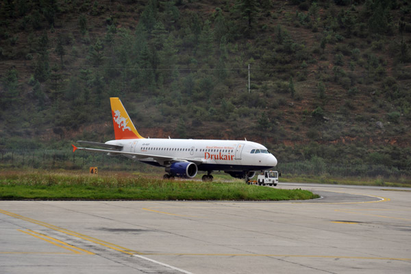 Drukair Royal Bhutan Airlines Airbus A319 (A5-RGF), Paro Airport