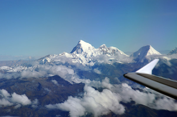 Leaving Bhutan behind - route of flight to Delhi right over Kathmandu
