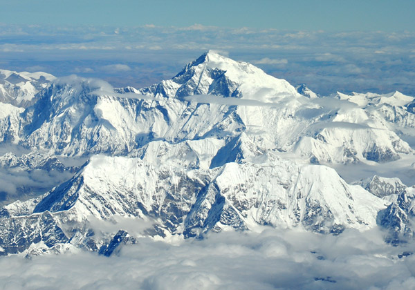 Mt Everest from the south side at FL380