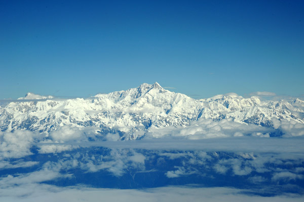 Number 3 on the list of the World's Highest Mountains, Kangchenjunga (8586m/28,169ft) on the Sikkim (India)-Nepal Border