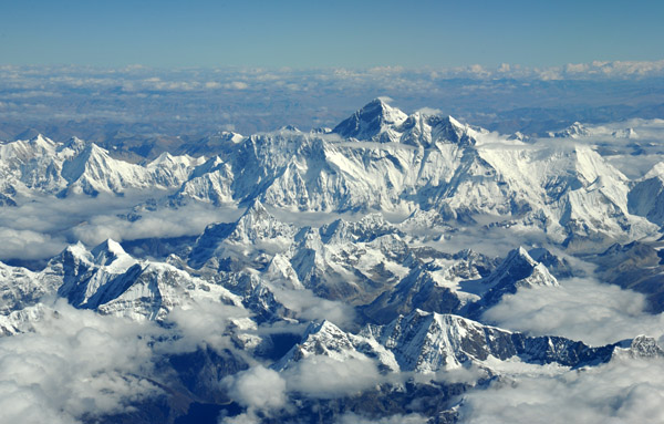 Flying 9,000 feet above the summit of Mount Everest courtesy of Drukair, Royal Bhutan Airlines