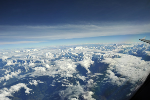 Overflying eastern Nepal at 38,000 feet 
