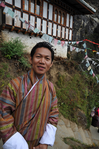 Now Dennis looks the part of a Bhutanese pilgrim