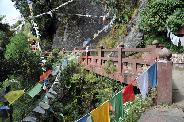 A bridge along the upper trail to the Tiger's Nest