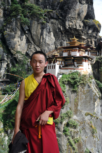 A young monk at the Tiger's Nest