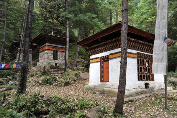 Series of small temples with a mountain spring