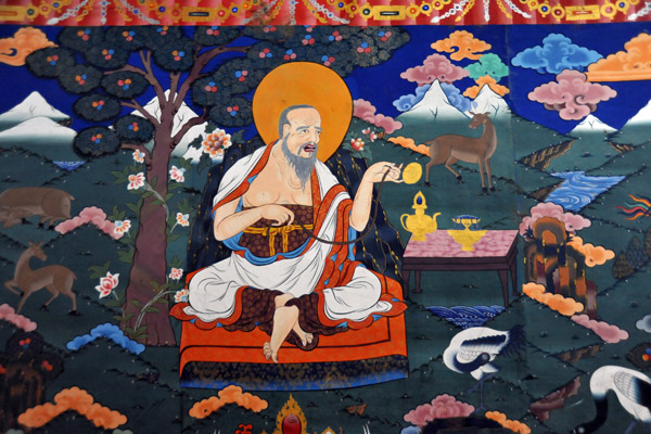 Paro Dzong - mural of the symbols of Long Life