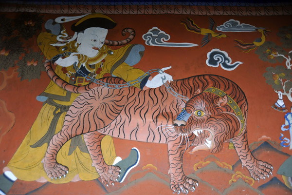 Mural - Tiger on a Chain, Paro Dzong