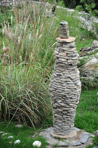 An odd pillar beside Paro Dzong
