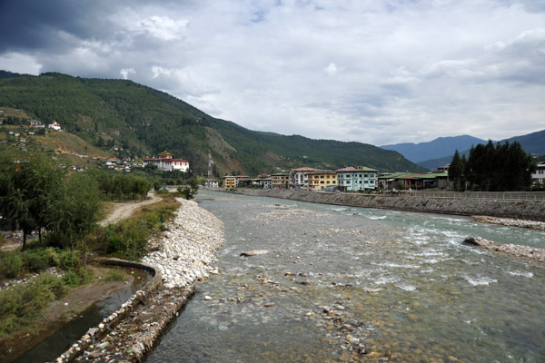 The Paro River a short distance upstream from the town center