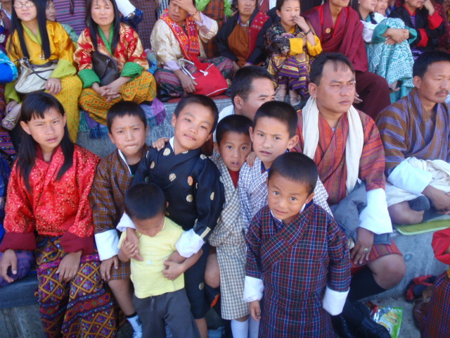 Young spectators at the Tsechu Festival