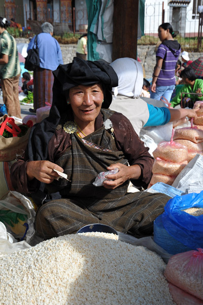 A Bhutanese woman at the Paro Market