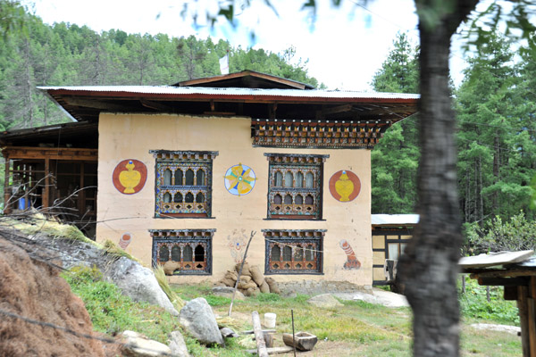 House in Paro with protective paintings