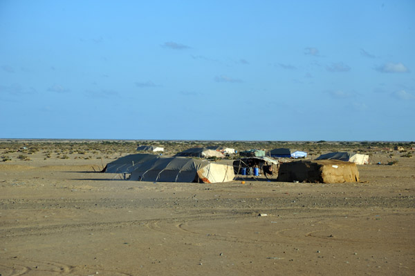 Nomad tents along the main road along the Red Sea between Port Sudan and Suakin