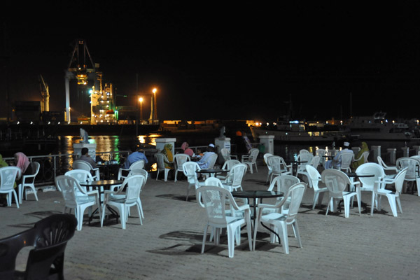 Pleasant outdoor cafés line the Corniche of Port Sudan
