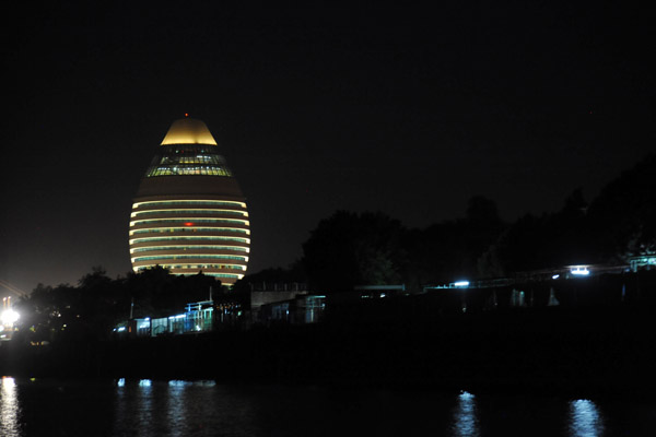 Burj Al-Fateh Hotel at night, Khartoum