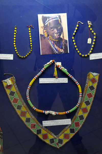 Colorful beaded jewelry of the Nuba Blenga tribe, South Korodofan