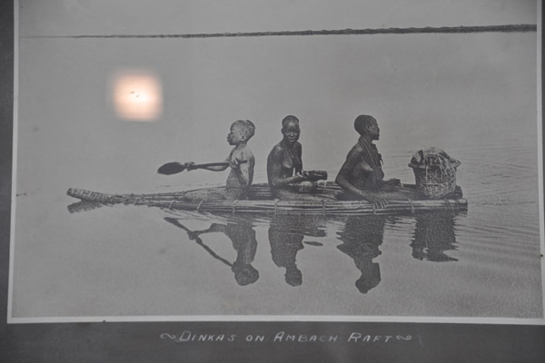 Vintage photograph entitled Dinkas on Ambach Raft