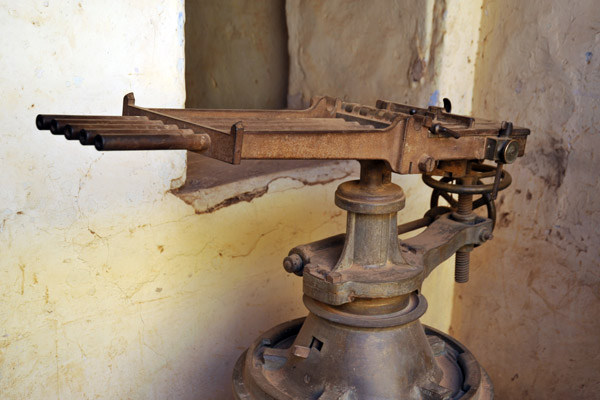 Nordenfeldt gun on a naval shipboard mounting