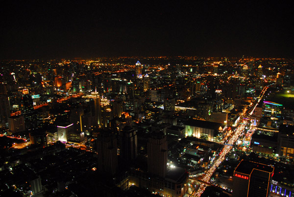 Views from the observation deck of Baiyoke Tower, Bangkok at night
