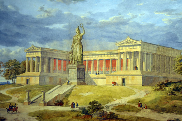 Ansicht der Bavaria und Ruhmeshalle, 1837, Leo von Klenze (1784-1864)