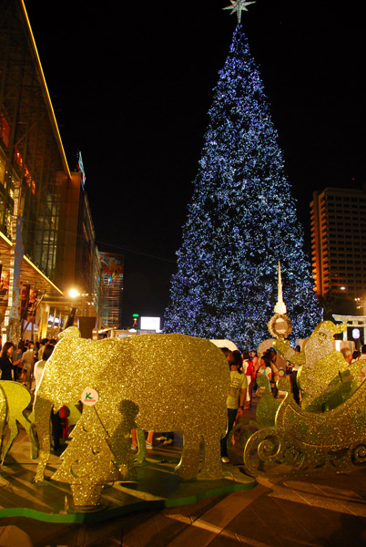 Elephant pulling Santa's sleigh