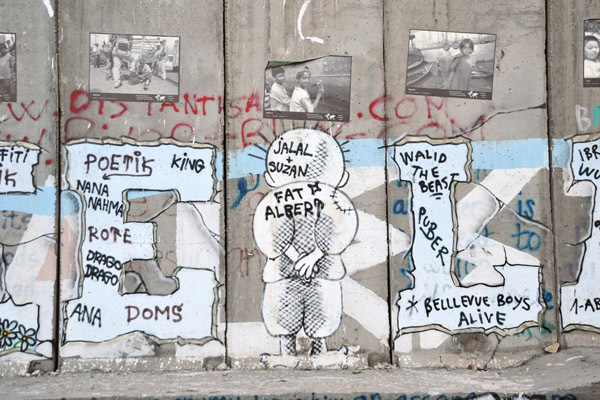 West Bank Separation Wall graffiti and posters