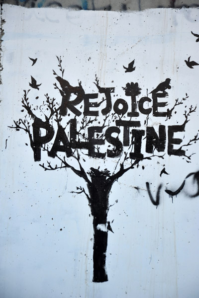 West Bank Separation Wall graffiti -Rejoice Palestine