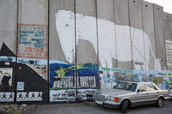 West Bank Separation Wall graffiti - Donkey