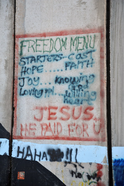 West Bank Separation Wall graffiti - Freedom Menu