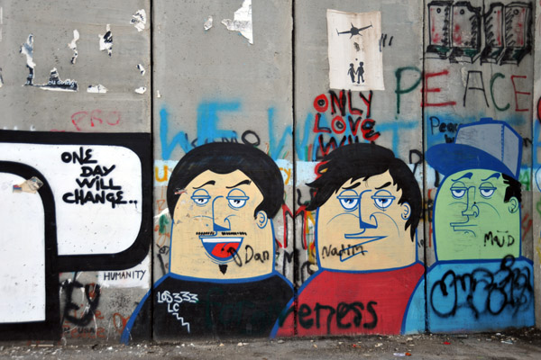 West Bank Separation Wall graffiti - One day will change..