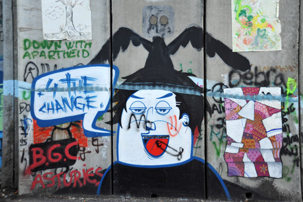 West Bank Separation Wall graffiti - 4 the change