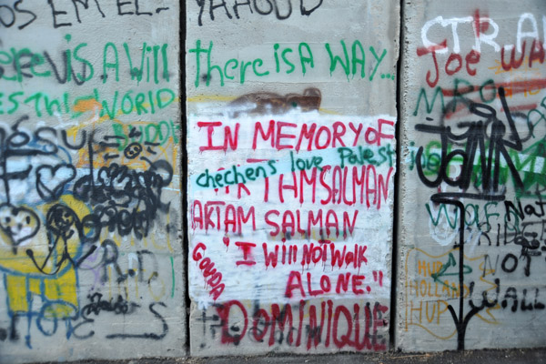 West Bank Separation Wall graffiti - In memory of ... 
