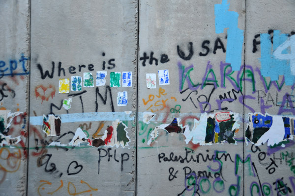 West Bank Separation Wall graffiti - Where is the USA
