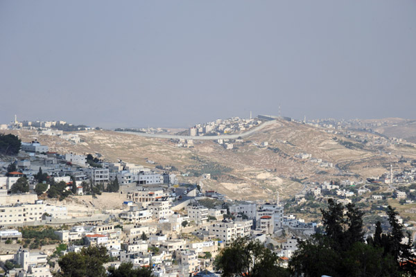 West Bank Separation Wall at Abu Dis seen from the Walls of Jerusalem near Mount Zion