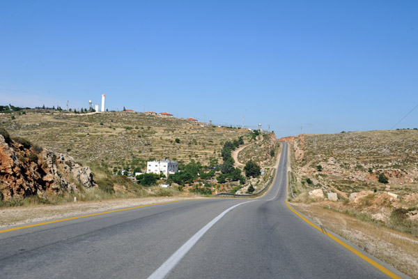 Continuing on Highway 60 south - Israeli settlement of Bet Haggai ahead on the left