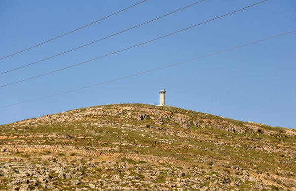 Israeli watchtower overlooking Highway 60 south of Hebron